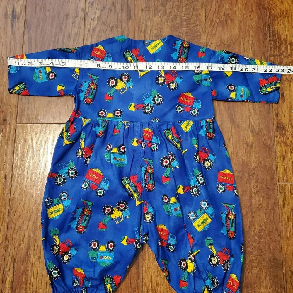Vintage Handmade Tractor Truck Jumpsuit Baby Boy 6-9 Months